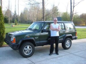 Rural letter carrier Chris Vucic and his RHD Jeep Cherokee