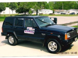 RHD Jeep Cherokee belonging to rural letter carriers Curtis and Rita Phillips