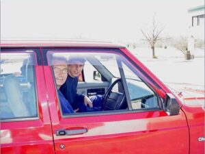Jack Mielniczek picking up his wife's RHD Jeep Cherokee that she uses on her rural postal route
