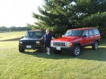 Rita Beedy and her 2 RHD Jeep Cherokees