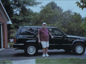 Rural letter carrier William C Schaal and his RHD Jeep Cherokee