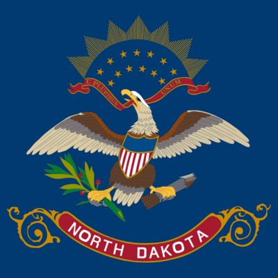 North Dakota state flag for testimonials