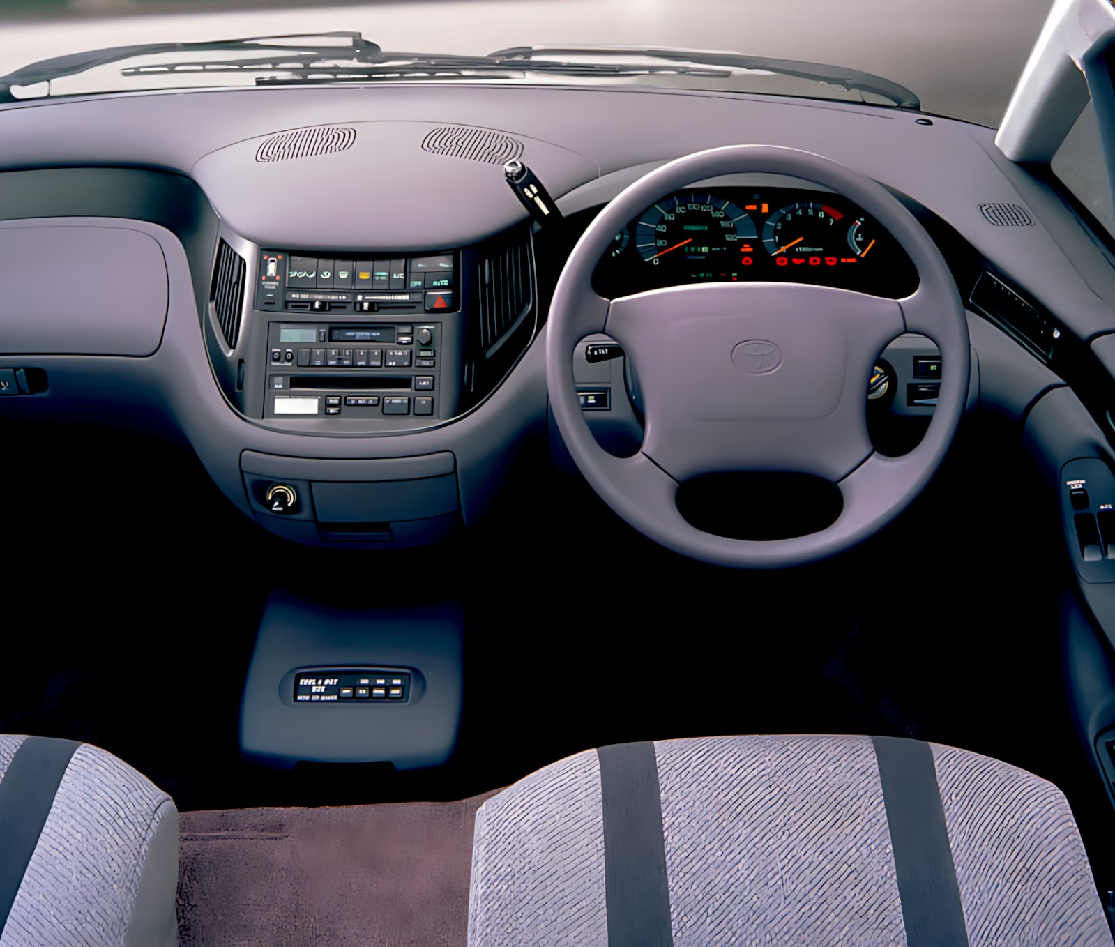 RHD Toyota Estima interior front seats showing controls