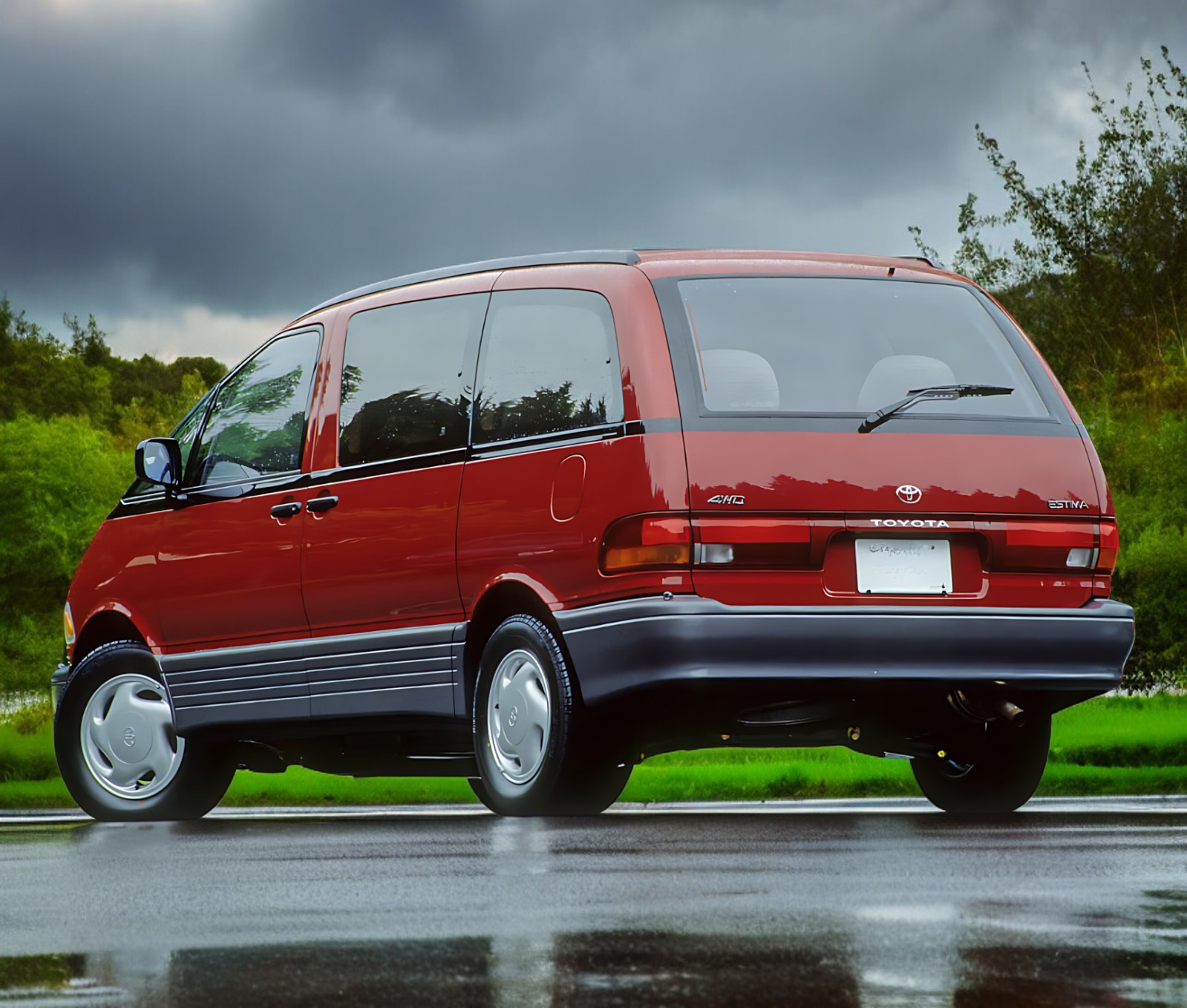 RHD Toyota Estima from left rear